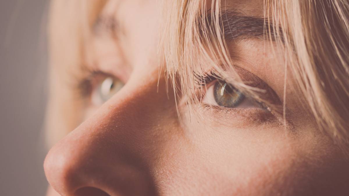 Close up of woman's eyes.